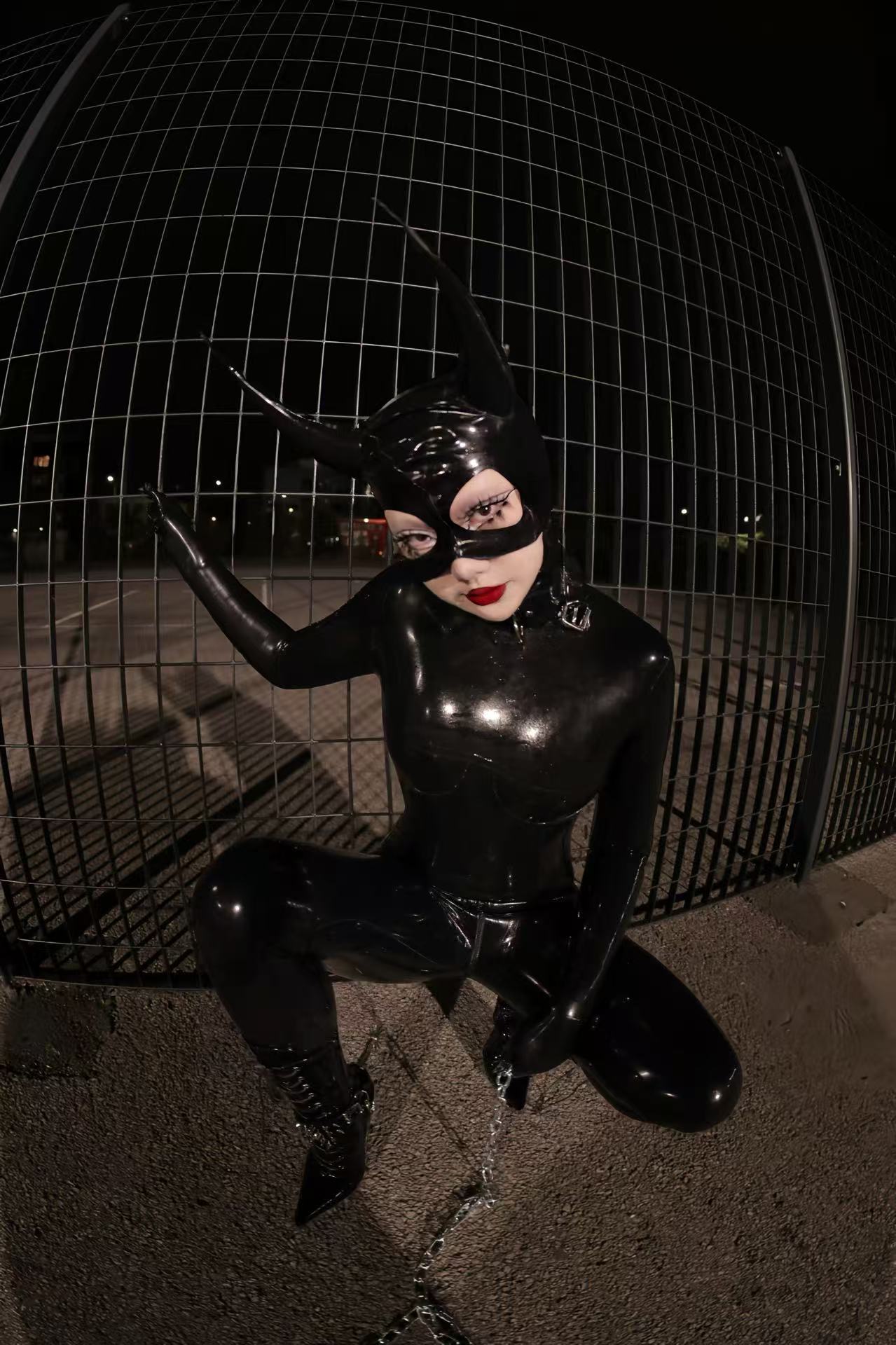 Devil Horn Inflatable Latex Mask