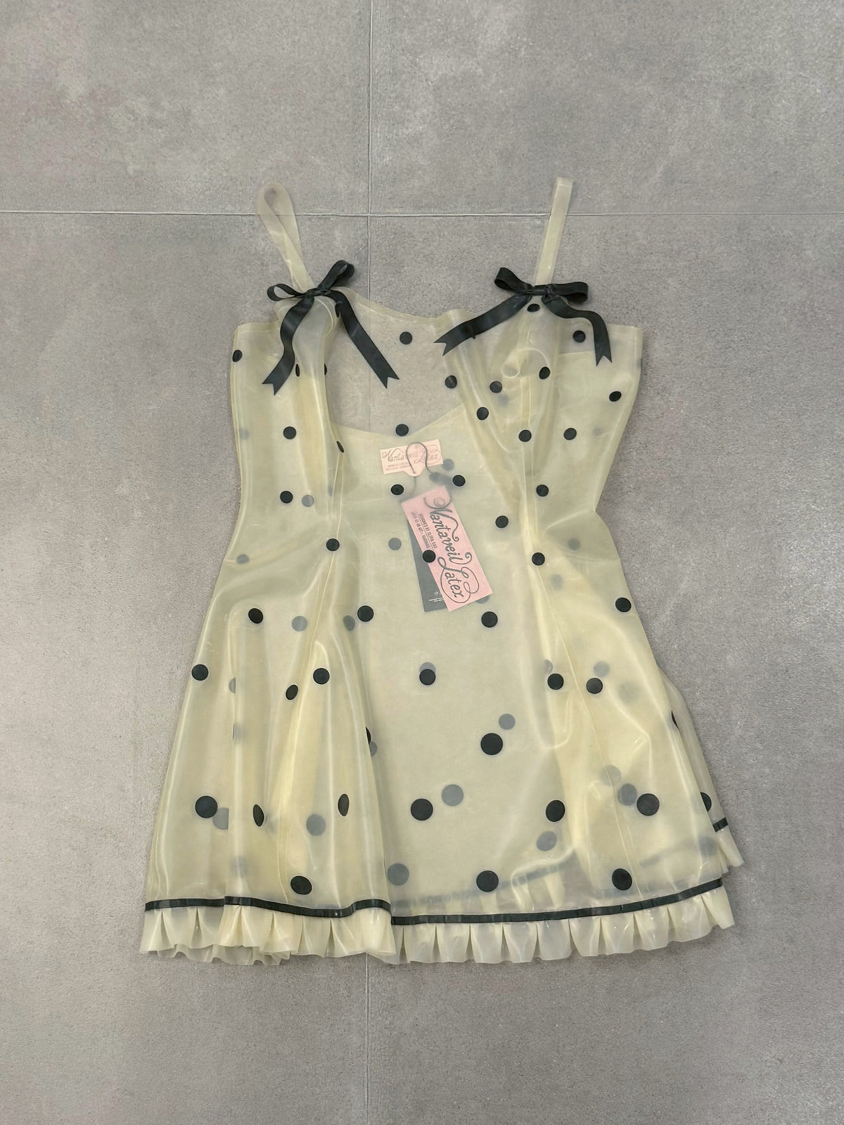 Translucent Polka Dot Latex Mini Dress