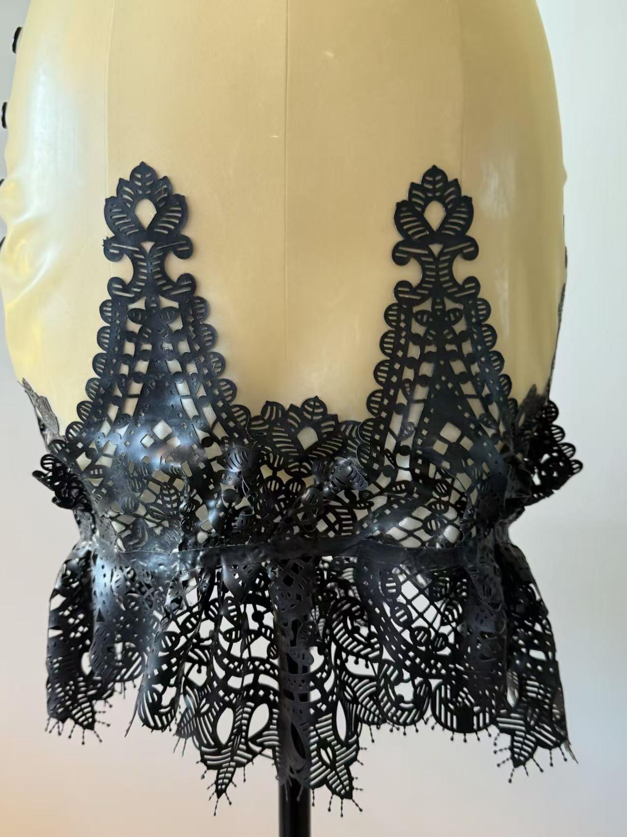 The Mourning Lace Latex Cheongsam Dress