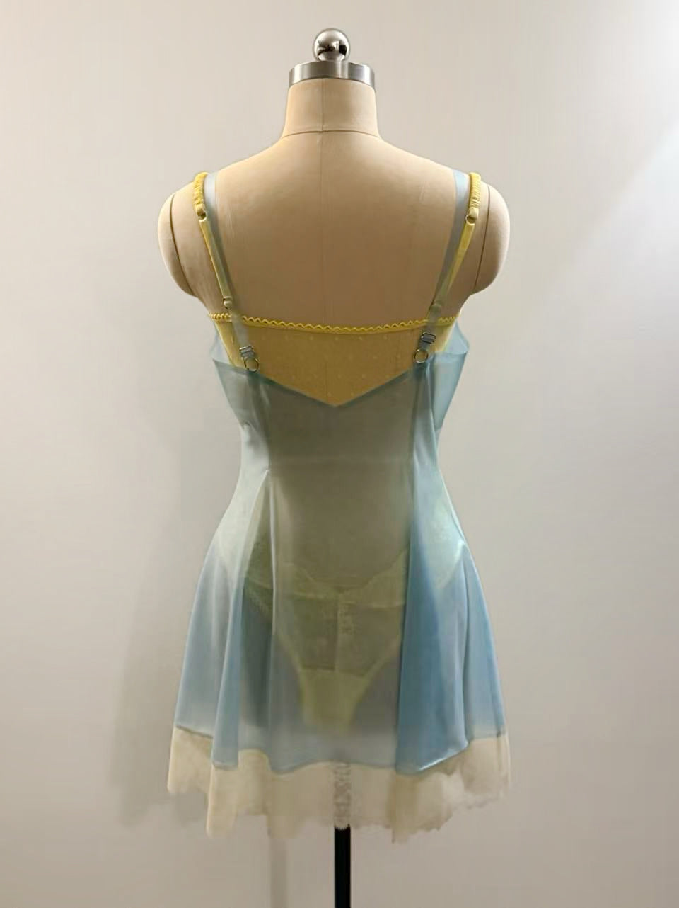 Pale-blue Transparent Latex Mini Dress