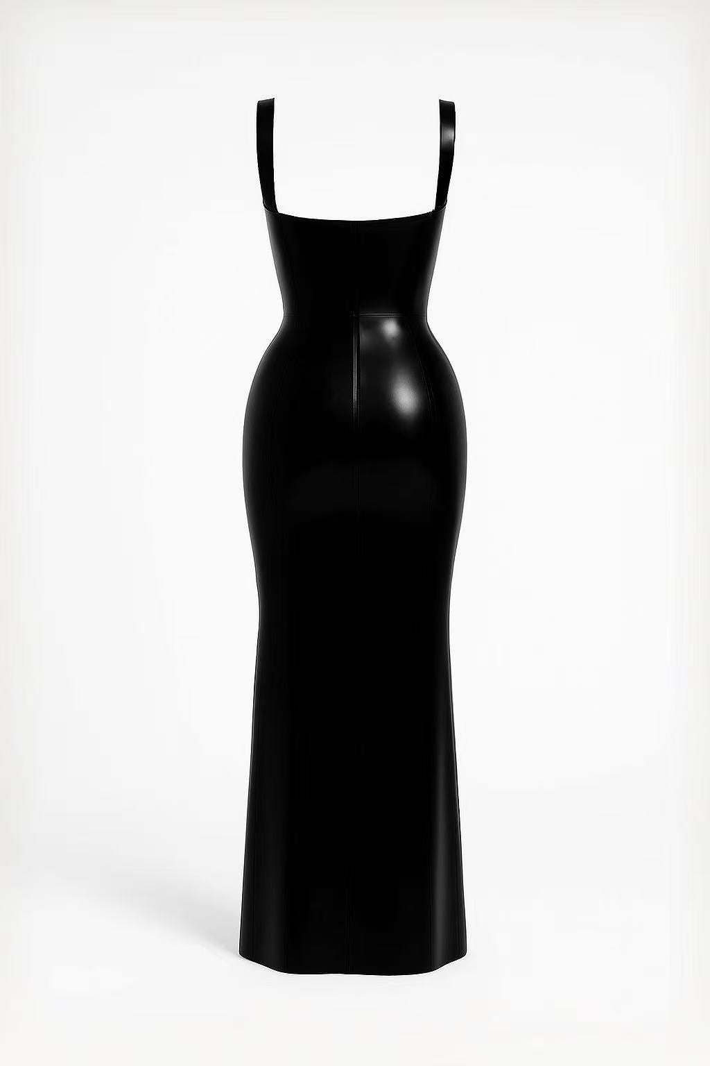 V Cut Wonder Cup Latex Evening Gown