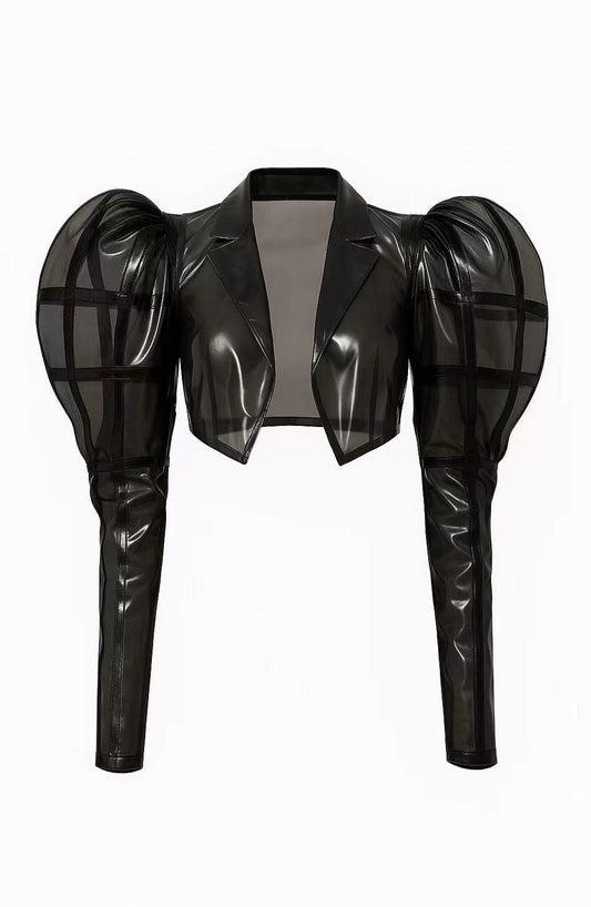Structured Puff Short Latex Jacket