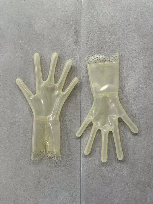 Lace trim gloves