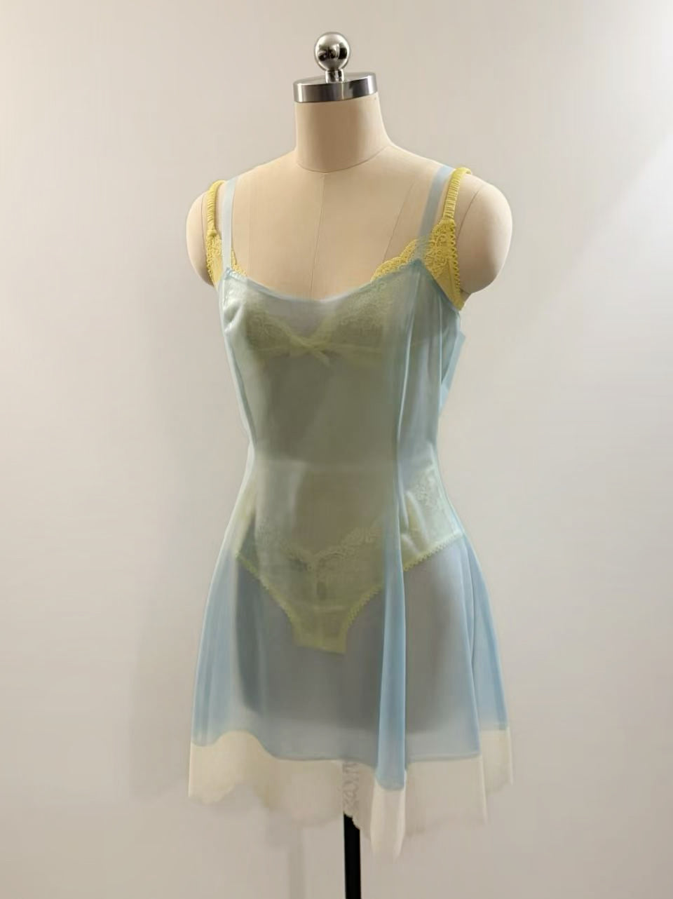 Pale-blue Transparent Latex Mini Dress